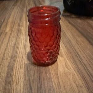 Red Textured Glass Vase